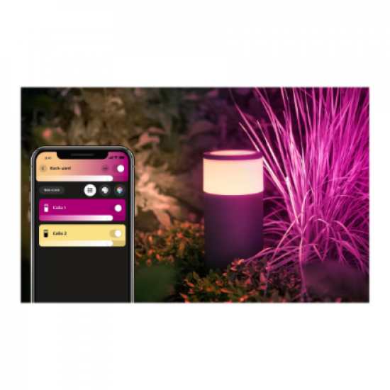Philips Hue WCA Calla Outdoor Bollard, Black | 8 W | 2000-6500 Hue White Colour Ambiance
