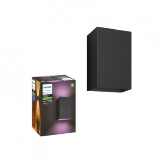 Philips Hue WCA Resonate Outdoor Wall Lantern, Black | 8 W | 2000-6500 Hue White Colour Ambiance