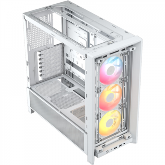 Corsair PC Case | Frame 4000D RS ARGB Modular | White | Mid-Tower | Power supply included No