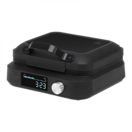 Adler Waffle Maker with LED Display | AD 3087 | 2200 W | Number of pastry 2 | Belgium | Black