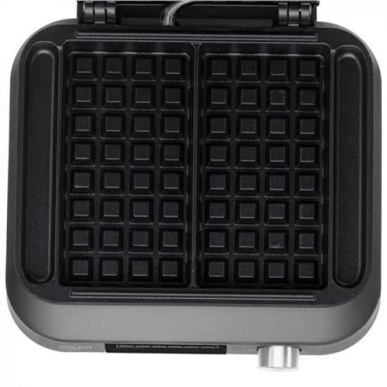Adler Waffle Maker with LED Display | AD 3087 | 2200 W | Number of pastry 2 | Belgium | Black