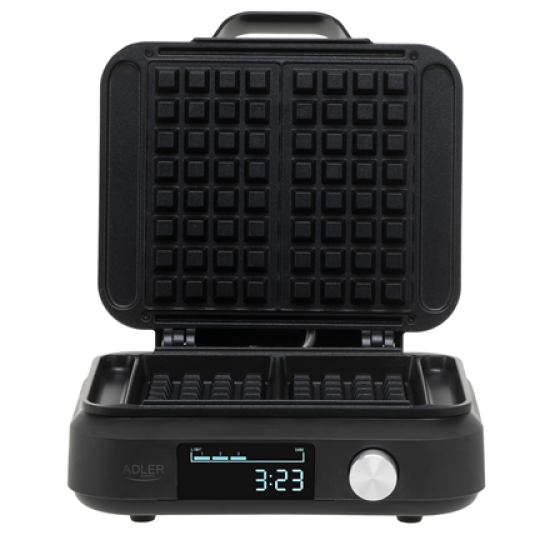 Adler Waffle Maker with LED Display | AD 3087 | 2200 W | Number of pastry 2 | Belgium | Black