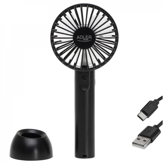 Adler Mini USB Fan | AD 7338 | Desk fan | Black | Diameter 7 cm | Number of speeds 3