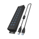 Raidsonic | 20-in-1 USB HUB with power supply, on/off button and mounting brackets | IB-HUB1720-U3