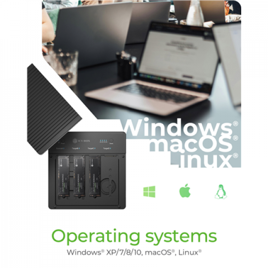 Raidsonic 4-Bays USB4 Duplicator (1:3 clone) for NVMe M.2 SSD | IB-4013MCL-C4