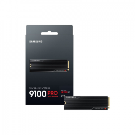 Samsung 9100 PRO | 2000 GB | SSD form factor M.2 2280 | Solid-state drive interface PCI Express 5.0 x4 (NVMe) | Read speed 14700 MB/s | Write speed 13400 MB/s