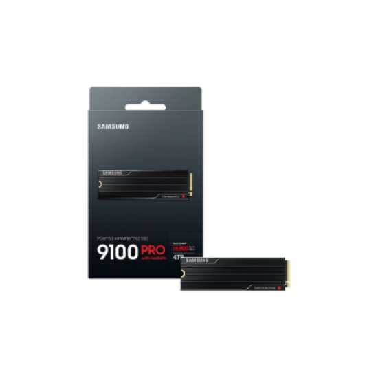 Samsung 9100 PRO | 4000 GB | SSD form factor M.2 2280 | Solid-state drive interface PCIe 5.0x4 | Read speed 14800 MB/s | Write speed 13400 MB/s