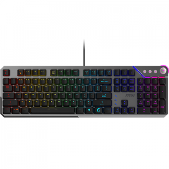 MSI STRIKE 600 SILENT US | Gaming Keyboard | Wired | US | USB 2.0 | KAILH Midnight PRO Silent Tactile