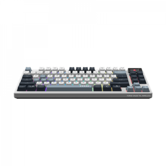 MSI FORGE GK600 TKL WIRELESS SKY | Gaming Keyboard | Wireless | US | Bluetooth | 2.4 GHz, Bluetooth, USB 2.0 | Mechanical Linear