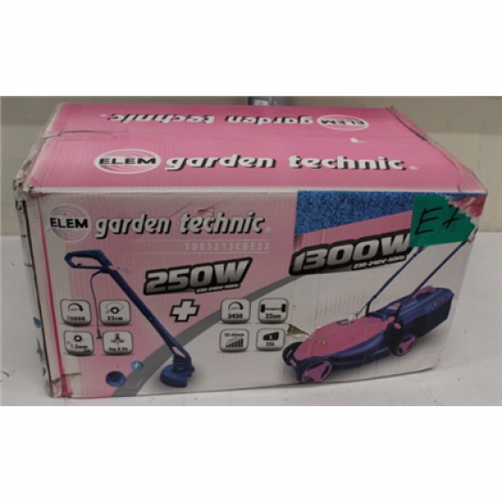 SALE OUT. Electric lawn mower ELEM, 1300 W, 32 cm, 25 l, includes 250 W trimmer | Sourcing | DAMAGED PACKAGING