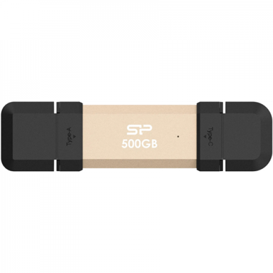 Silicon Power DS72 | 500 GB | USB Type-A/USB Type-C 3.2 Gen 2 | Gold
