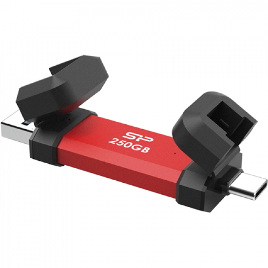 Silicon Power DS72 | 250 GB | USB Type-A/USB Type-C 3.2 Gen 2 | Red