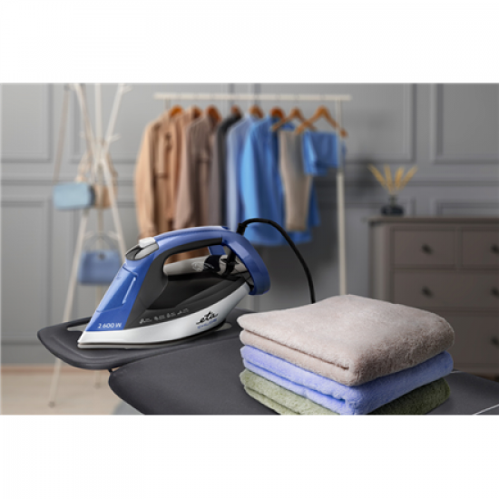 ETA Steam Iron | ETA227690000 Chloe | Steam Iron | 2600 W | Water tank capacity 350 ml | Continuous steam 40 g/min | Silver/Blue