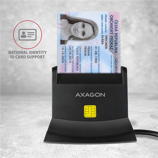 AXAGON Universal desktop USB contact Smart/ID and SD/microSD/SIM card reader | CRE-SM2