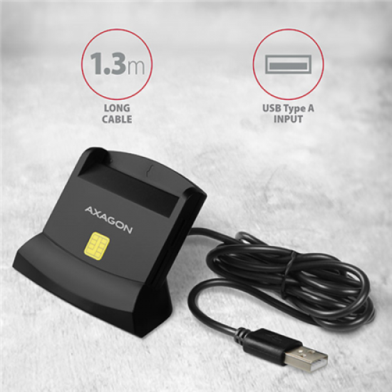 AXAGON Universal desktop USB contact Smart/ID and SD/microSD/SIM card reader | CRE-SM2