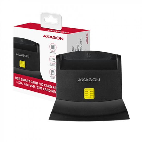 AXAGON Universal desktop USB contact Smart/ID and SD/microSD/SIM card reader | CRE-SM2