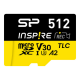 Silicon Power Inspire | 512 GB | microSDXC | Flash memory class C10, UHS-I U3, V30