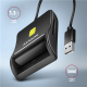AXAGON Compact desktop USB contact Smart/ID & SD/microSD/SIM card reader with long, USB-A cable | CRE-SM3SD