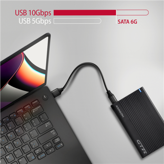 AXAGON USB-C 10Gbps RIBBED Box | EE25-GTR