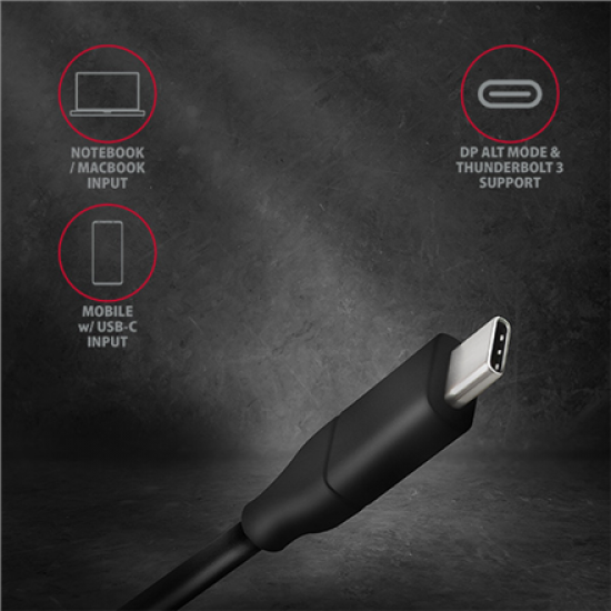 AXAGON Active cable | USB-C to DisplayPort | 1.8 m
