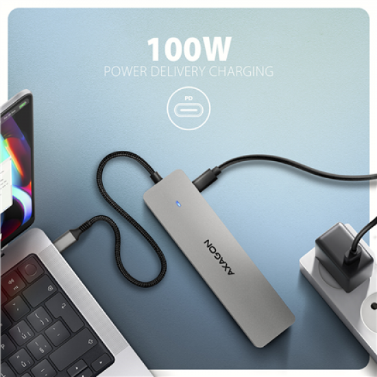 AXAGON USB-C 5Gbps DUAL 4K DISPLAY 7in1 Hub | HMC-7HX2