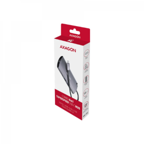 AXAGON SuperSpeed USB-C Combo 6in1 Hub | HMC-6M2