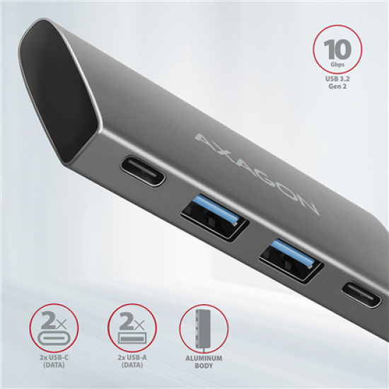 AXAGON SuperSpeed USB-C 10 Gbps SPEEDSTER 4 Hub | HMC-4G2