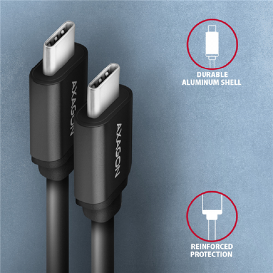AXAGON Twister Cable, 0.6 m | BUCM-CM10TB | USB Type C to USB Type C