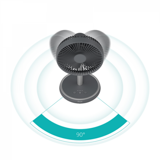 Duux Fan | Rize Flex | Stand Fan | Grey | Diameter 21 cm | Number of speeds 4 | Oscillation | 10 W