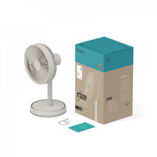 Duux Fan | Rize Flex | Stand Fan | Greige | Diameter 21 cm | Number of speeds 4 | Oscillation | 10 W