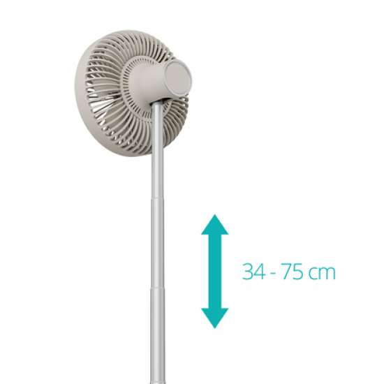 Duux Fan | Rize Flex | Stand Fan | Greige | Diameter 21 cm | Number of speeds 4 | Oscillation | 10 W