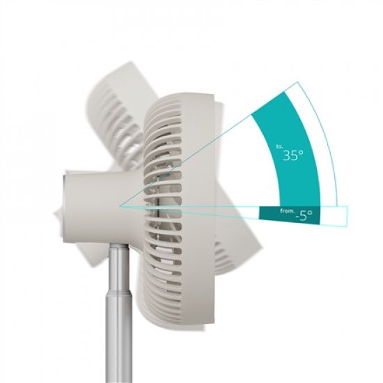 Duux Fan | Rize Flex | Stand Fan | Greige | Diameter 21 cm | Number of speeds 4 | Oscillation | 10 W