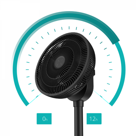 Duux Fan | Whisper Flex 2 | Stand Fan | Black | Diameter 34 cm | Number of speeds 30 | Oscillation | 2-21.5 W | Remote control