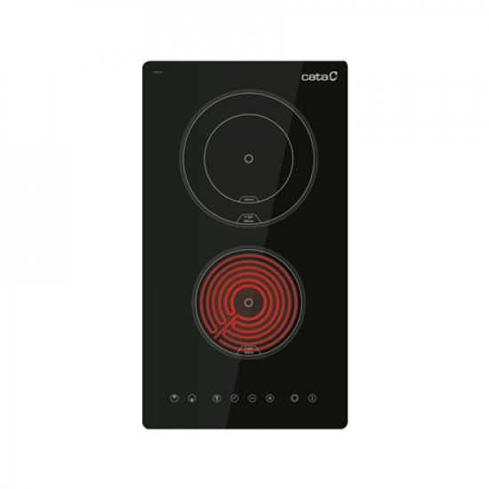 CATA Hob | TD 3002 BK | Vitroceramic | Number of burners/cooking zones 2 | Touch | Timer | Black