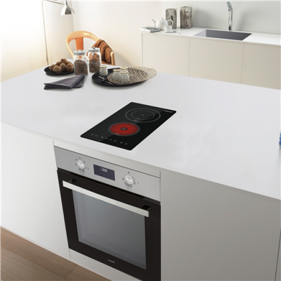 CATA Hob | TD 3002 BK | Vitroceramic | Number of burners/cooking zones 2 | Touch | Timer | Black