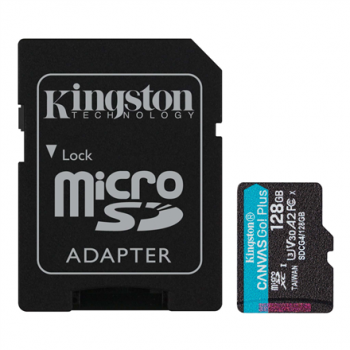 Kingston | Canvas Go! Plus | 128 GB | microSD | Flash memory class Class 10, UHS-I, U3, V30, A2
