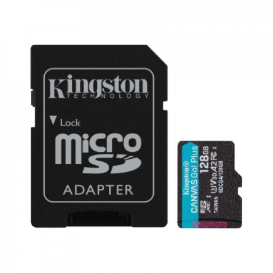 Kingston | Canvas Go! Plus | 128 GB | microSD | Flash memory class Class 10, UHS-I, U3, V30, A2