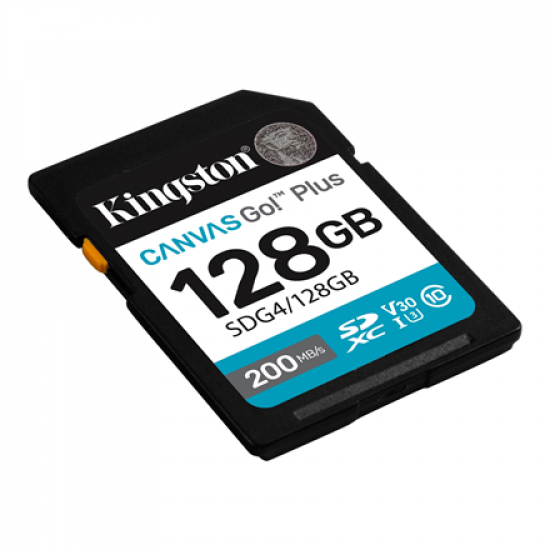 Kingston | Canvas Go! Plus | 128 GB | SD | Flash memory class Class 10, UHS-I, U3, V30