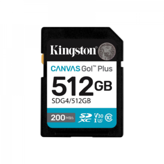 Kingston | Canvas Go! Plus | 512 GB | SD | Flash memory class Class 10, UHS-I, U3, V30
