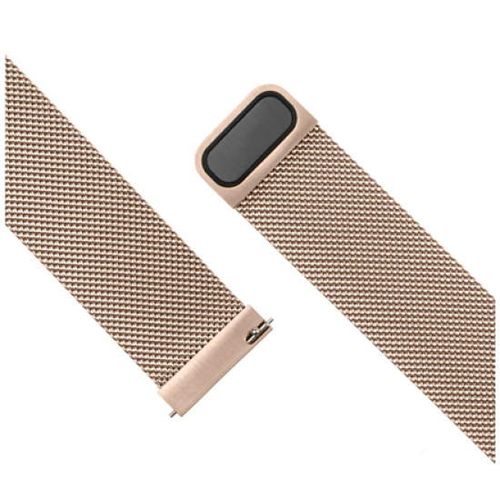 Fixed | Mesh Strap with Quick Release, 18mm, Stainless Steel Mesh Strap for Smartwatch | Gold