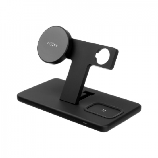 Fixed | MagPowerstation 3-in-1 wireless charging stand with MagSafe mount support | FIXMPOS-BK | Black