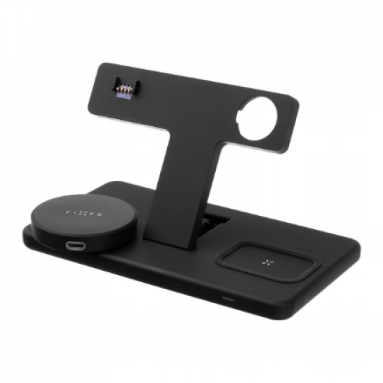 Fixed | MagPowerstation 3-in-1 wireless charging stand with MagSafe mount support | FIXMPOS-BK | Black