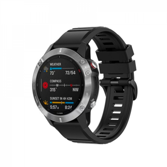 Fixed | Silicone Strap for Garmin QuickFit 22mm | Black
