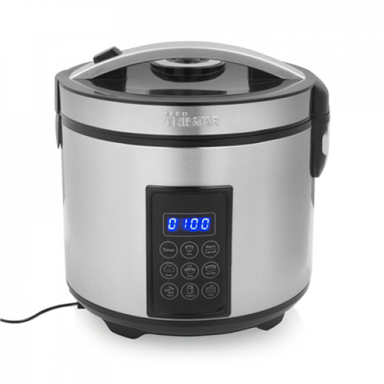 Tristar Digital Rice and Steam Cooker | RK-6138 | 900 W | 2.2 L | Number of programs 7 | Grey