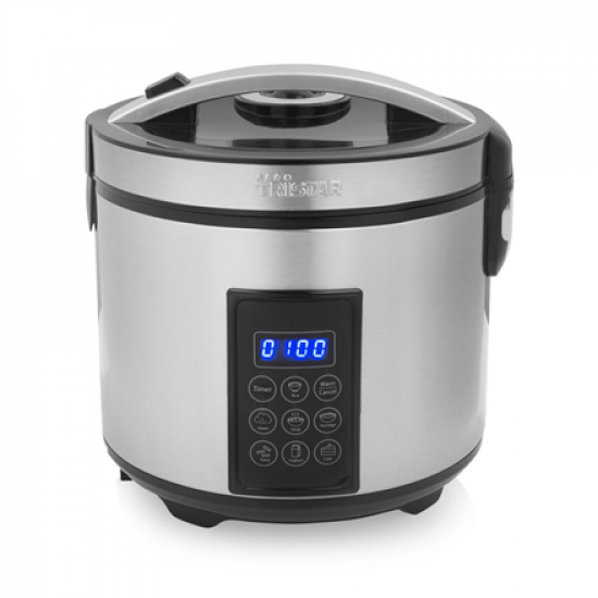 Tristar Digital Rice and Steam Cooker | RK-6138 | 900 W | 2.2 L | Number of programs 7 | Grey