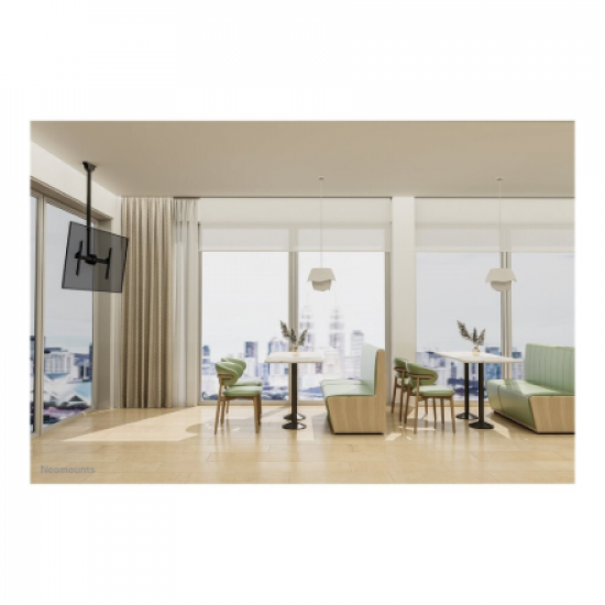 Neomounts CL35-440BL16L Monitor/TV Mount Ceiling | Adjustable Height, Rotate, Tilt, Swivel | 37-70 