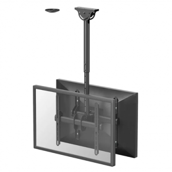 Neomounts NM-C440DBLACK Dual monitor/TV mount ceiling | Adjustable Height, Rotate, Tilt, Swivel | 32-60 