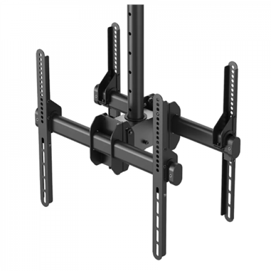 Neomounts NM-C440DBLACK Dual monitor/TV mount ceiling | Adjustable Height, Rotate, Tilt, Swivel | 32-60 
