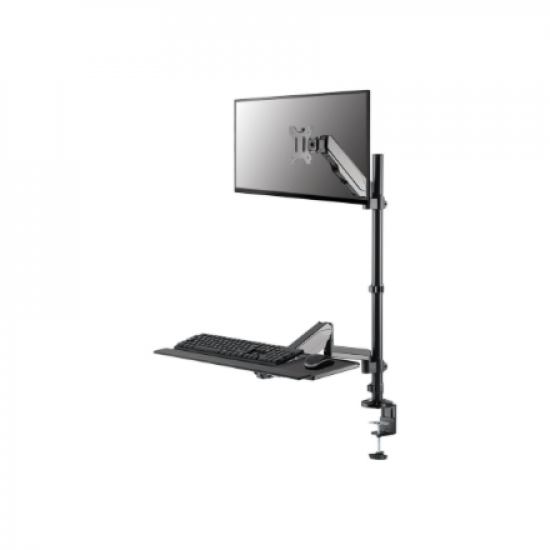 Neomounts Desk Mount | DS90-325BL1 Sit-stand workstation desk | Adjustable Height, Rotate, Tilt, Swivel | 17-32 