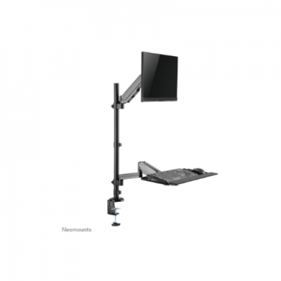 Neomounts Desk Mount | DS90-325BL1 Sit-stand workstation desk | Adjustable Height, Rotate, Tilt, Swivel | 17-32 